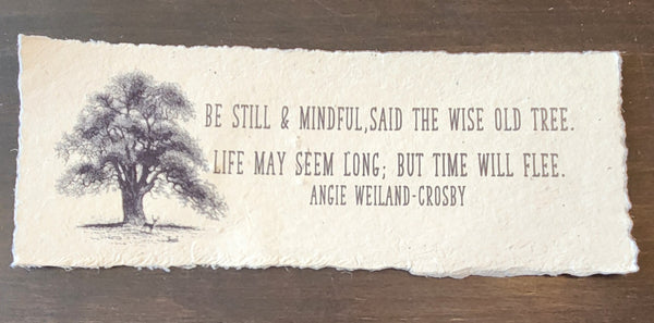 Nature Inspirational Quote on Handmade Paper Print