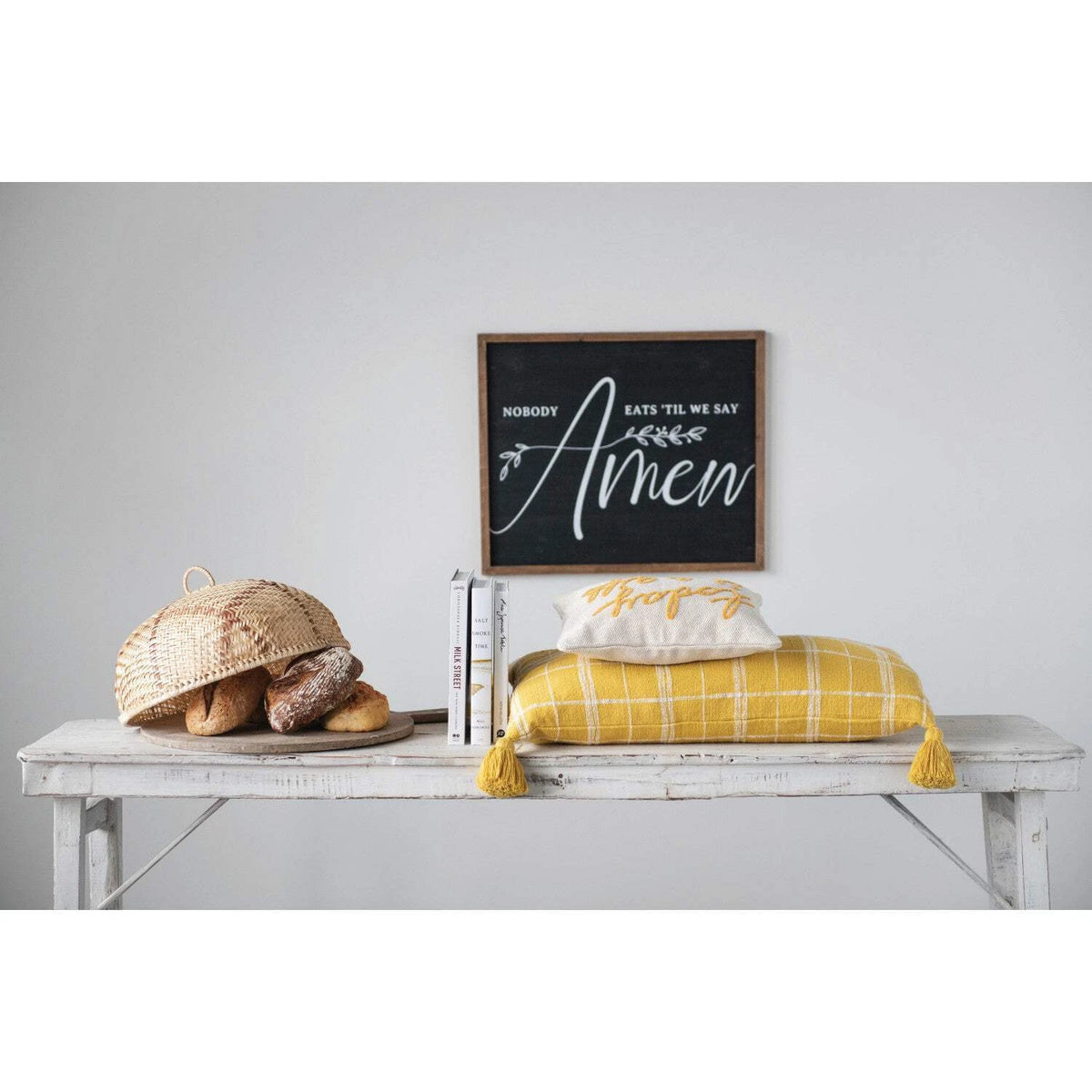 Small Embroidered "Today is a Gift" Lumbar Pillow