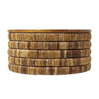 Seagrass Handwoven Coffee Table with Teak Wood Top