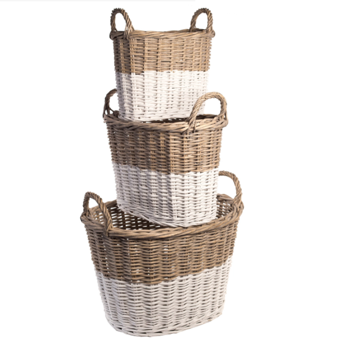 White Dipped Willow Basket