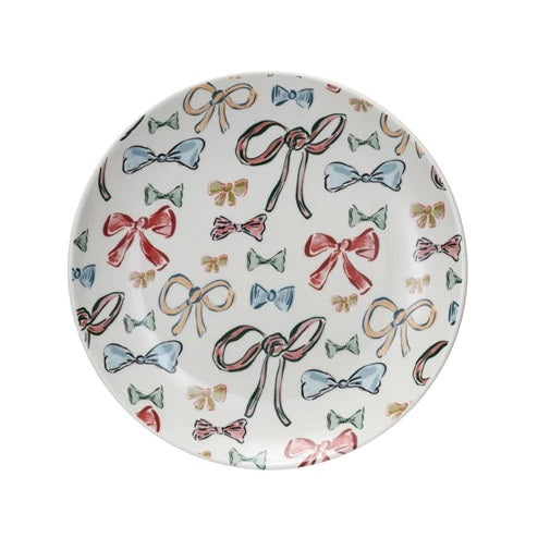 Big Bow Stoneware Holiday Plate - 8"