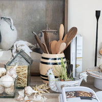 Stoneware Vintage Reproduction Crock with Stripes