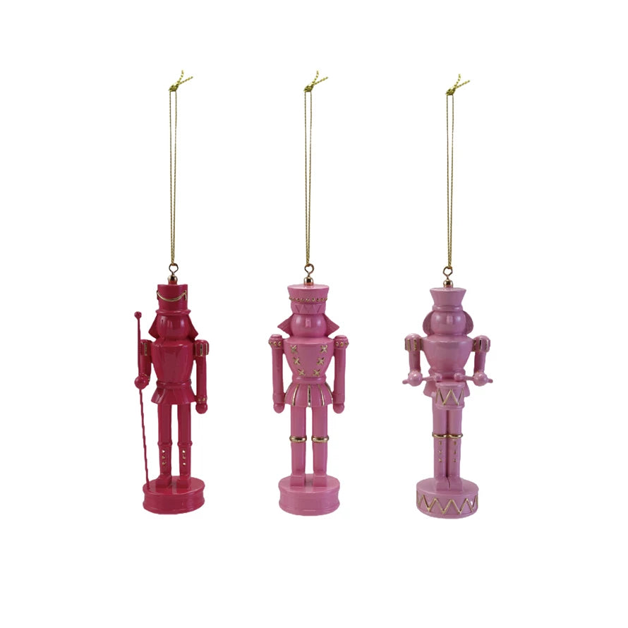 Resin Nutcracker Ornament with Gold Accents - 6"