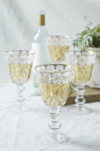 Patina Vie White Twist Goblet Glass