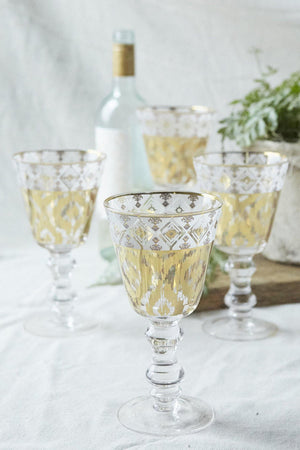 Patina Vie White Twist Goblet Glass
