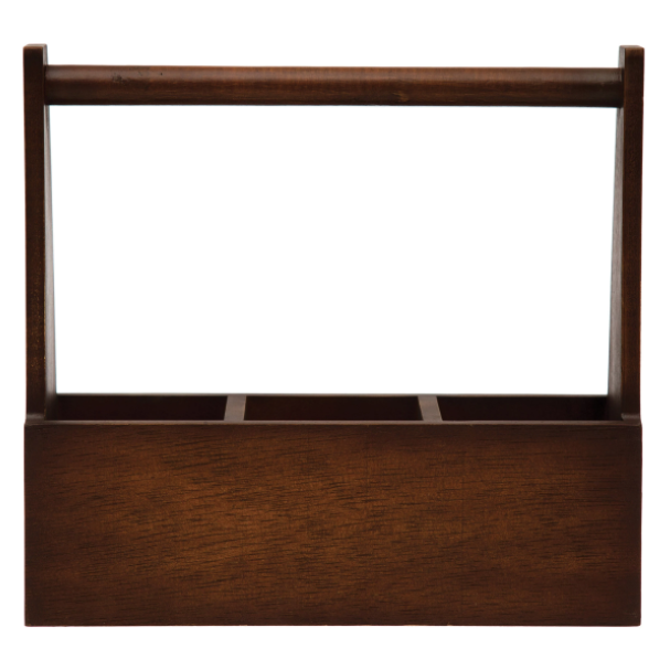 Wood Caddy with Three Sections