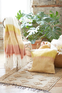 Patina Vie Mohair Throw Blanket with Fringe