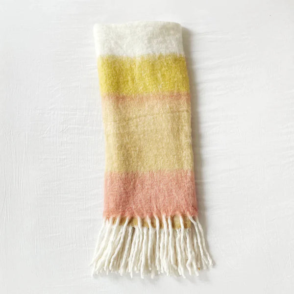 Patina Vie Mohair Throw Blanket with Fringe
