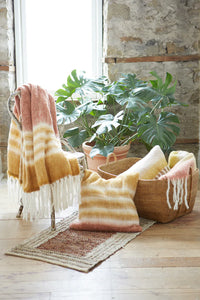 Patina Vie Mohair Throw Blanket with Fringe